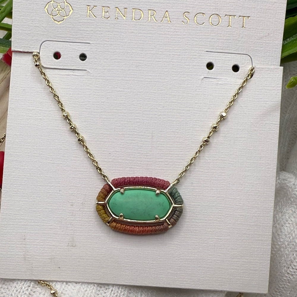 Used Kendra Scott Green and Red Necklace Collection